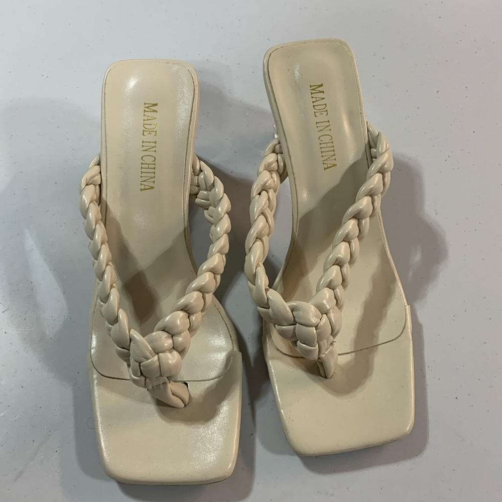 Cream Braided Mules - Euro 36 | Size 6 US